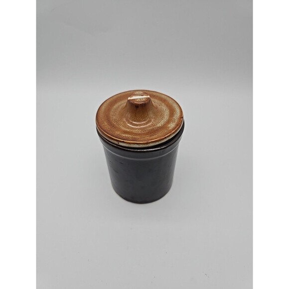Crock Pot Brown Glazed Pottery Stoneware w/ No Latch - Picture 2 of 8